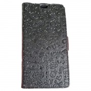 Nokia 6 mobil cover med mønster Sort Mobilcover